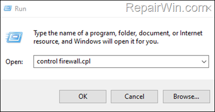 Open Windows Defender Firewall Settings