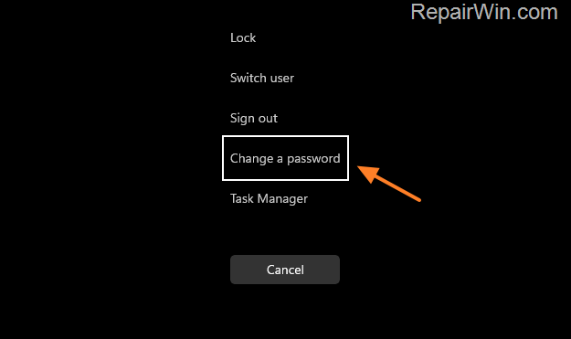 Change Password in Windows 11