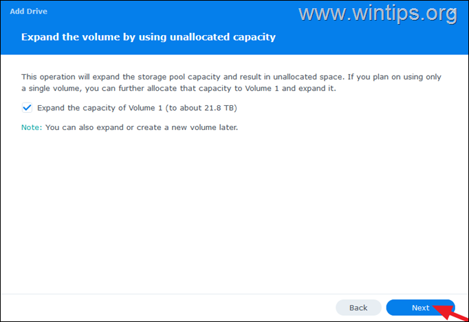 expand volume capacity synology