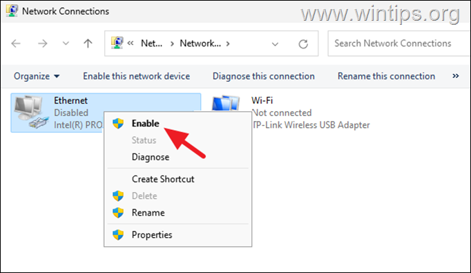 Ethernet or Wi-Fi doesn’t have a valid IP configuration