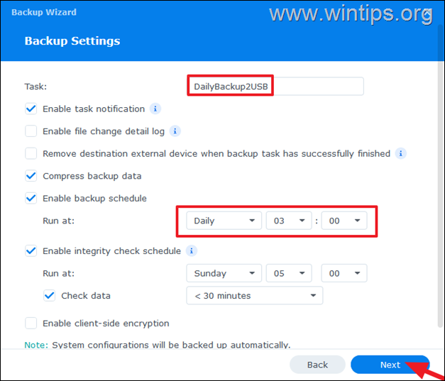 Schedule Backup Synology NAS with Hyper Backup 