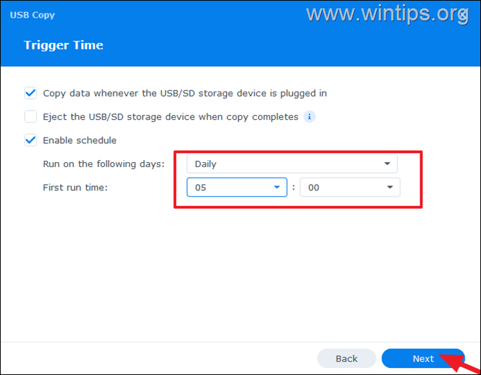 Synology USB Copy Schedule 