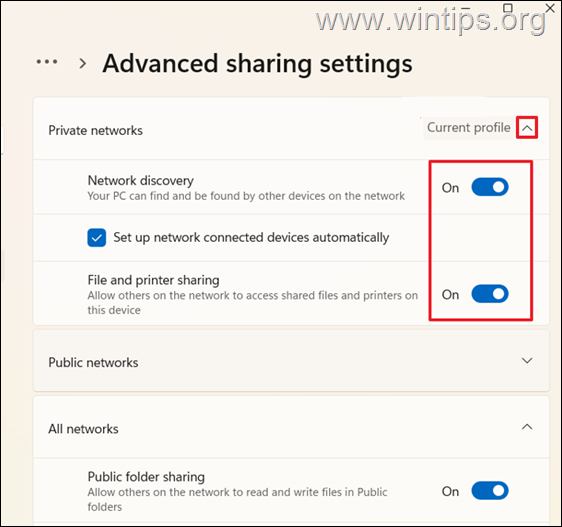 Enable Network Discovery - File Sharing