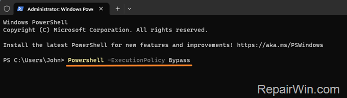  change execution policy powershell