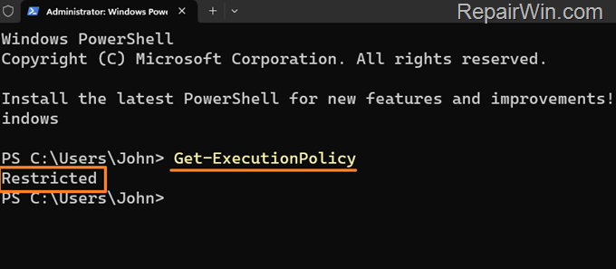 check current execution policy